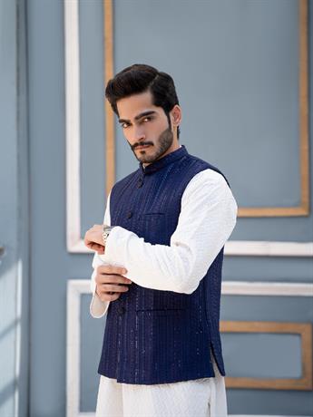 Navy Mens Waiscoats