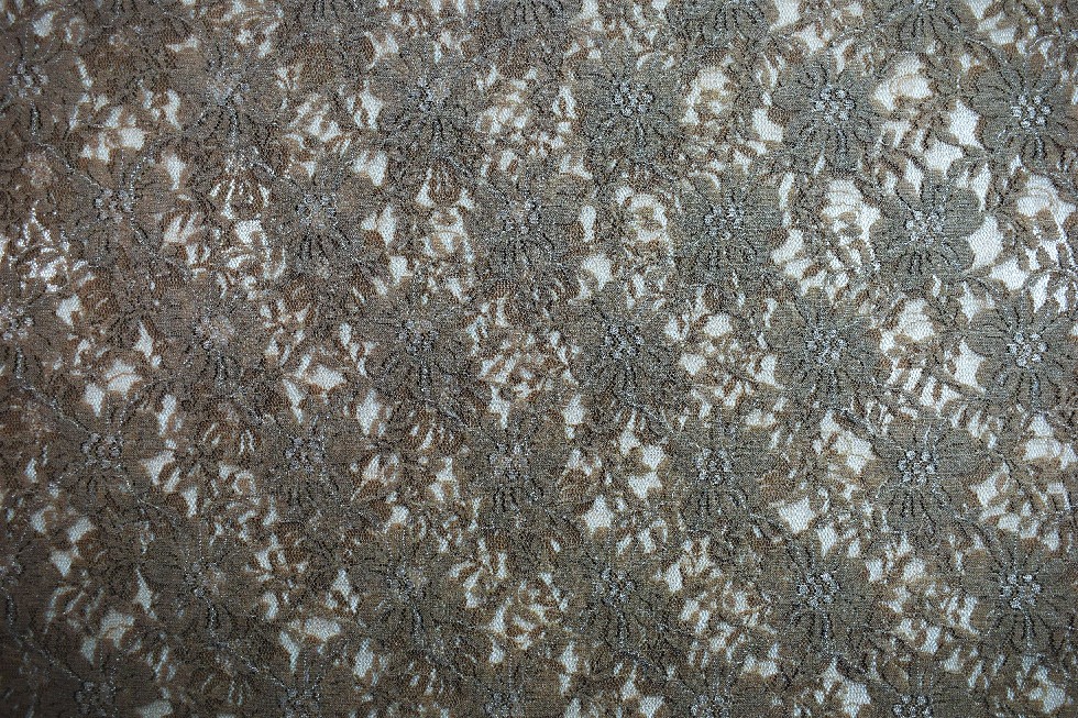 Grey Corded Lace Bridal Clothing Material 150cm
