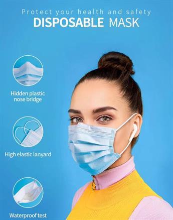 Box of 50, 3- Ply disposable masks. Three layer filtration allowing you to enjoy fresh air with filt