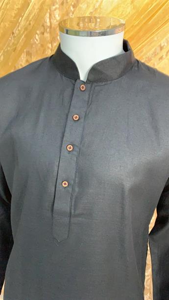 Beige Cotton Mens Kurta Pajama