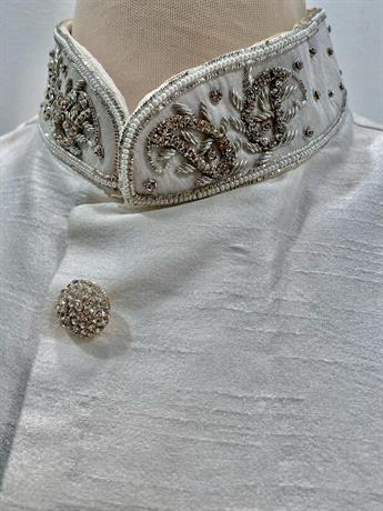 White Embroidered Mens Waistcoat