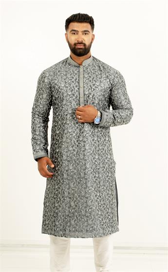 Grey Mens Kurta Pajama