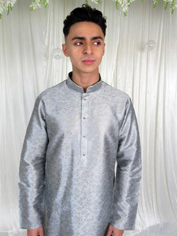 Grey Printed Kurtra Pajama