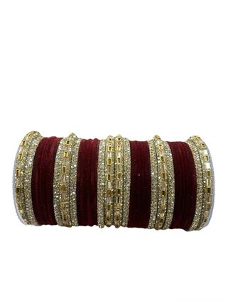 Maroon Double Bangle Set