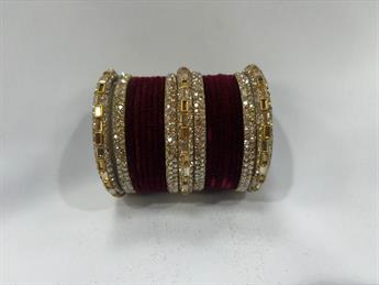 Maroon Double Bangle Set