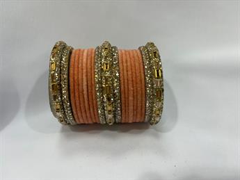 Peach Double Bangle Set