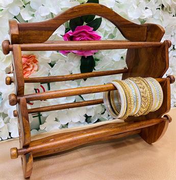 Wooden Handmade 6 Rod bangle and bracelet holder perfect for organising and displaying bangles and m