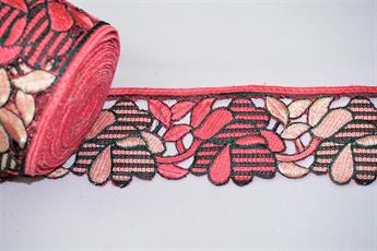 Coral Indian Vintage Style Lace
