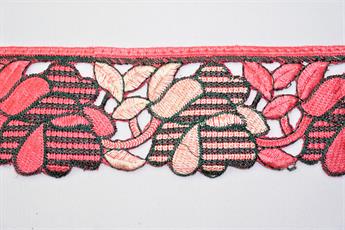 Coral Indian Vintage Style Lace