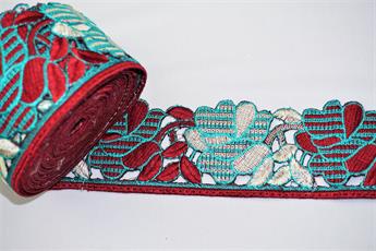 Maroon Indian Vintage Style Lace