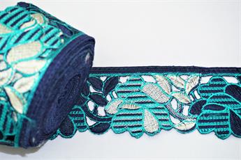 Navy Indian Vintage Style Lace