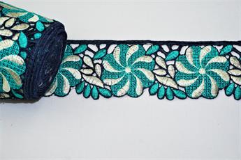 Navy Indian Vintage Style Lace