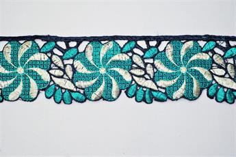Navy Indian Vintage Style Lace