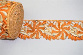 Orange Indian Vintage Style Lace