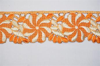 Orange Indian Vintage Style Lace