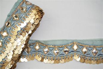 Grey Indian Vintage Style Lace