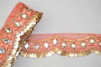 Peach Indian Vintage Style Lace