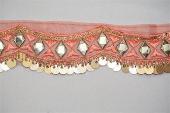 Peach Indian Vintage Style Lace