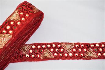 Maroon Indian Vintage Style Lace