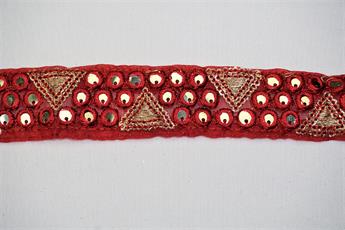 Maroon Indian Vintage Style Lace