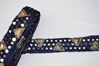 Navy Indian Vintage Style Lace