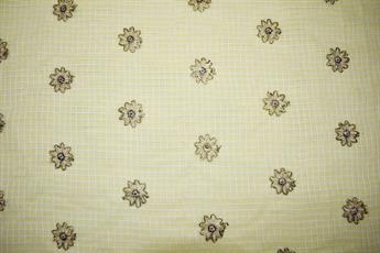 Lemon Embroidery on Sheer Organza Fabric