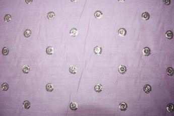 Pink Embroidery on Cotton Organza Fabric.