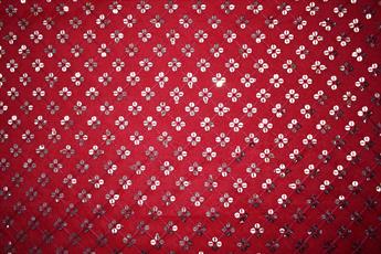 Maroon Embroidery and Sequins on Organza Fabric.