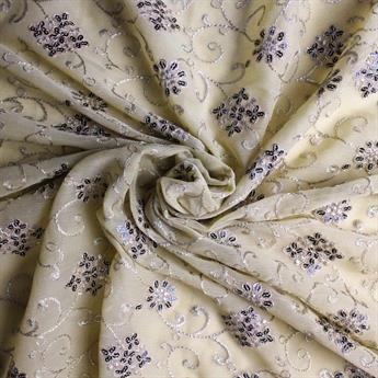 Earth Brown Embroidery on Chiffon Fabric