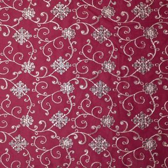 Maroon Embroidery on Chiffon Fabric