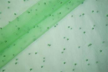 Light Green Beaded Net Fabrics
