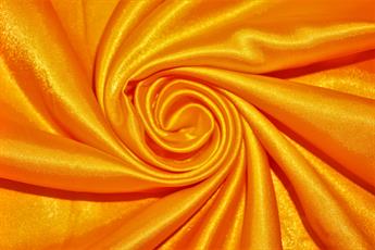 Flo Orange Silky Satin Fabric Dressmaking Costumes Bridal Craft