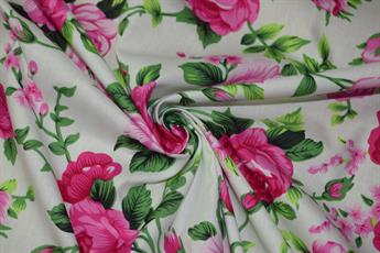 White & Pink Cotton Vintage Rose