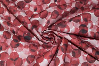 Deep Red Cotton Circle Print