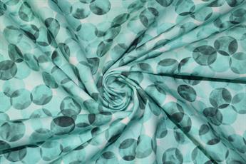 Turquoise Cotton Circle Print