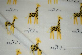 White Giraffe - Printed Cuddle Fleece Fabric