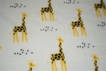 White Giraffe - Printed Cuddle Fleece Fabric