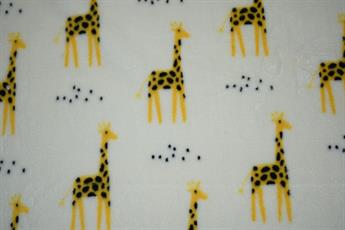 White Giraffe - Printed Cuddle Fleece Fabric