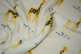 White Giraffe - Printed Cuddle Fleece Fabric