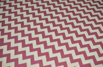 Pink Cotton Zig Zag Print Canvas
