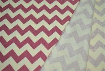 Pink Cotton Zig Zag Print Canvas