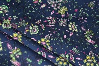 Navy Printed Cotton Fabrics