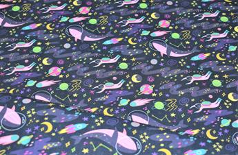 Little Johnny - Rocket Space - Printed Craft Cotton Poplin Fabric