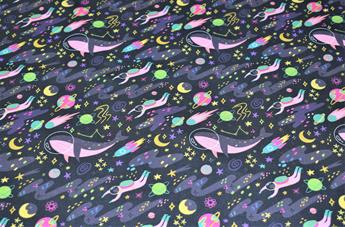 Little Johnny - Rocket Space - Printed Craft Cotton Poplin Fabric