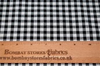 Black Cotton 8mm Gingham