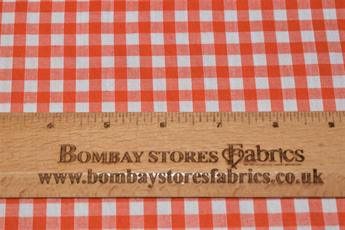 Orange Cotton 8mm Gingham