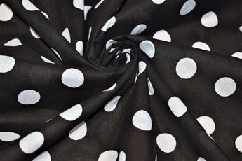 Black Cotton Printed Poly Cottons