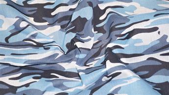 Blue Cotton Printed Poly Cottons