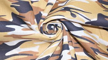 Brown Cotton Printed Poly Cottons