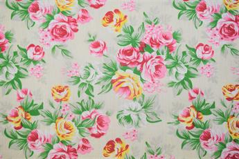 Peach Cotton Printed Poly Cottons